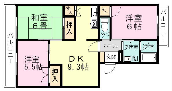 レシェヌー 203号室 間取り