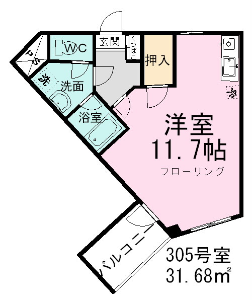 エクレールコート 305号室 間取り