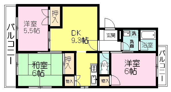 レシェヌー 302号室 間取り