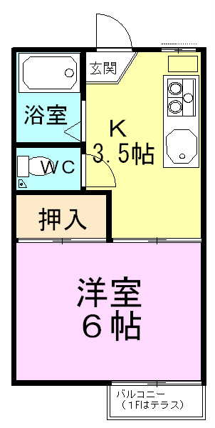ハウス北習志野 102号室 間取り