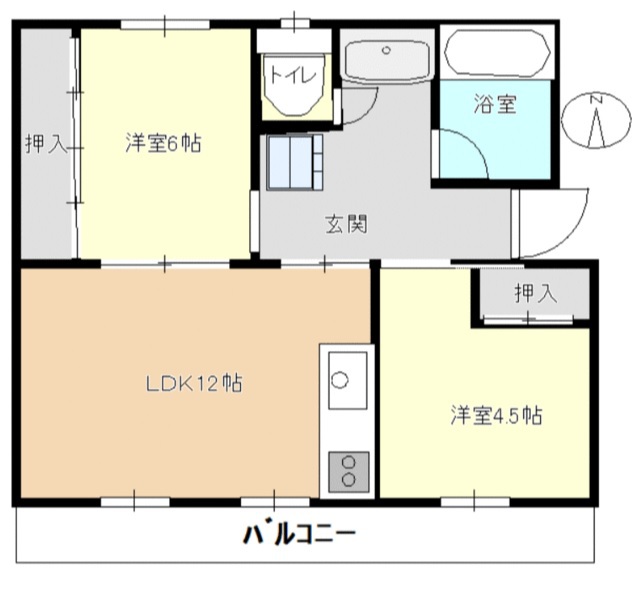 芝山団地２号棟 104号室 間取り