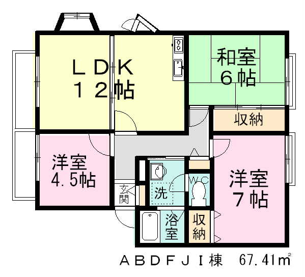 サンビレッジ船橋 B202号室 間取り