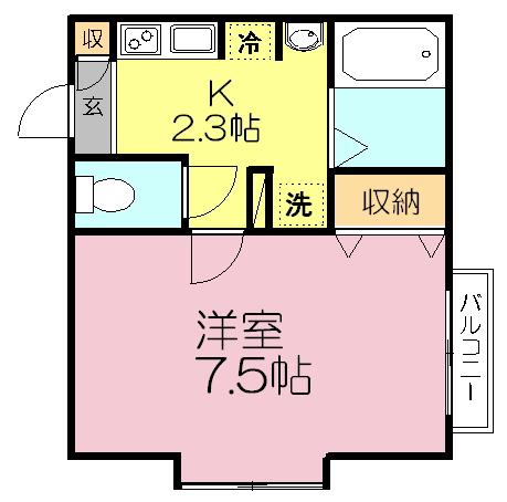 パストラルハイム 203号室 間取り