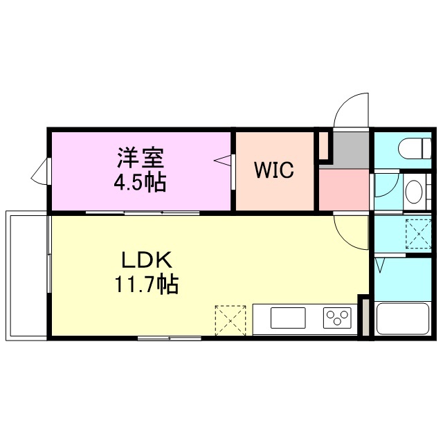 Ｍｉｒａｄｏｒ　Ｓａｋｕｒａ 102号室 間取り