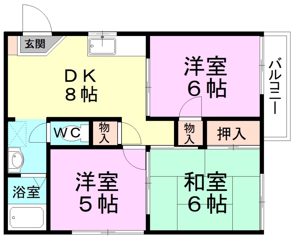 パストラル臼井 103号室 間取り