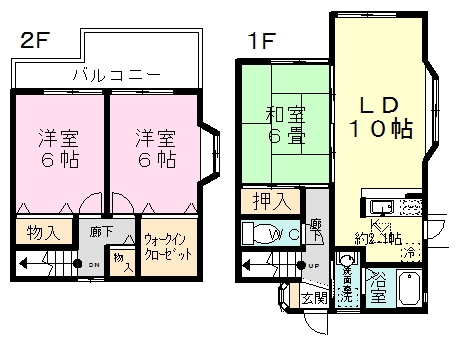 テラスハウスサクマⅢ D号室 間取り