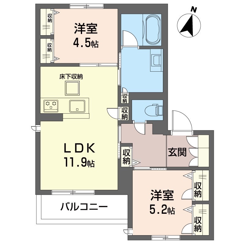 クオリスタ薬円台 102号室 間取り