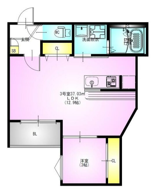 ＲＥＧＡＬＥＳＴ　緑が丘 203号室 間取り