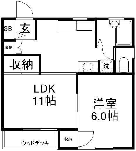 サンフルールゆりのき 102号室 間取り
