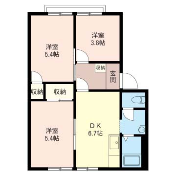 グリーンハイツ 201号室 間取り