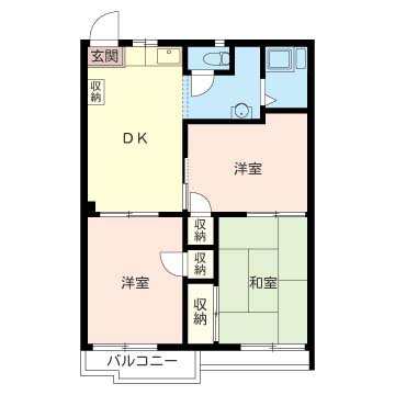 メゾンホワイトルーク 202号室 間取り