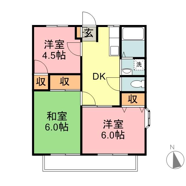 グリーンホーム風間 201号室 間取り