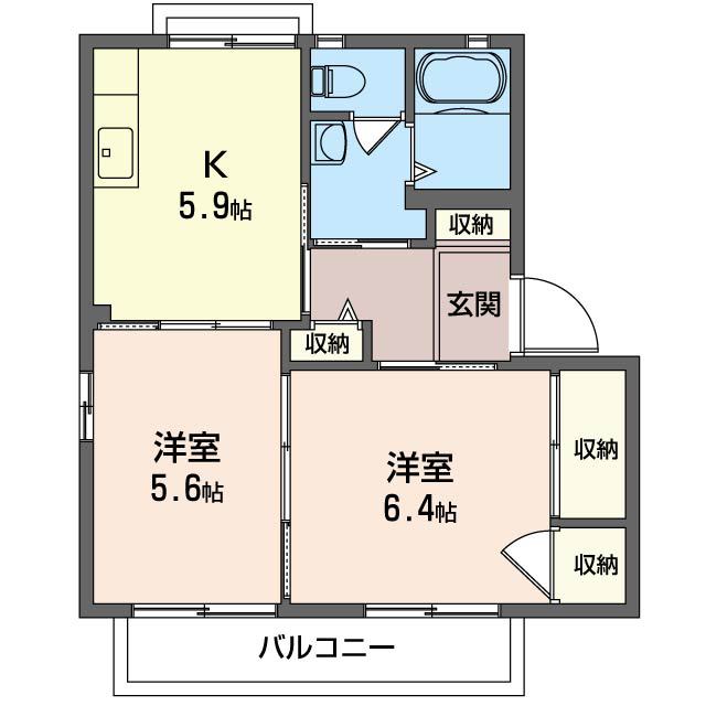 アンビション滝台Ｂ 202号室 間取り