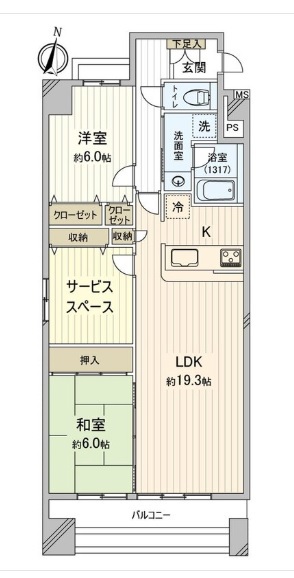ＫＡＮＥＮＡＲＩ和光 801号室 間取り