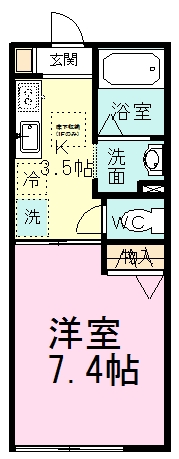 グランデール 101号室 間取り