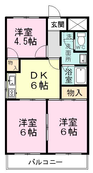 磯部マンション 202号室 間取り