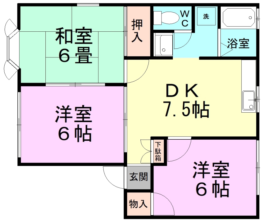 レーベンシャトーＡ棟 101号室 間取り