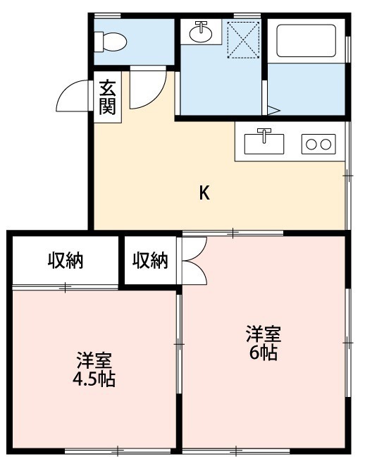 八千代市高津アパート 101号室 間取り