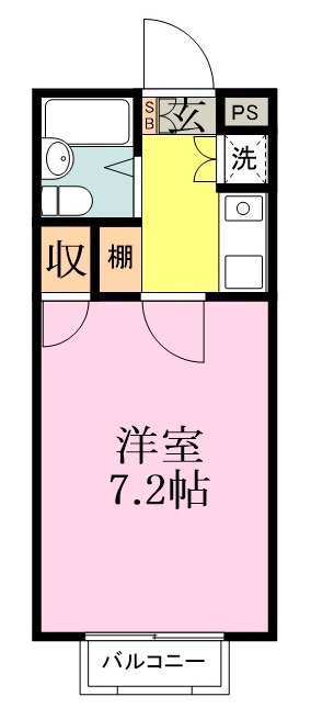 御塚山ハイツＢ棟 203号室 間取り