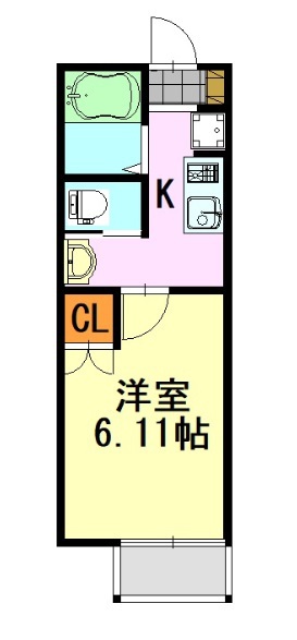 ベーグルテラス 203号室 間取り