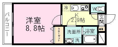 コアロード 202号室 間取り