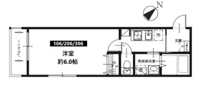 ＭＥＬＤＩＡ八千代台Ⅱ 206号室 間取り