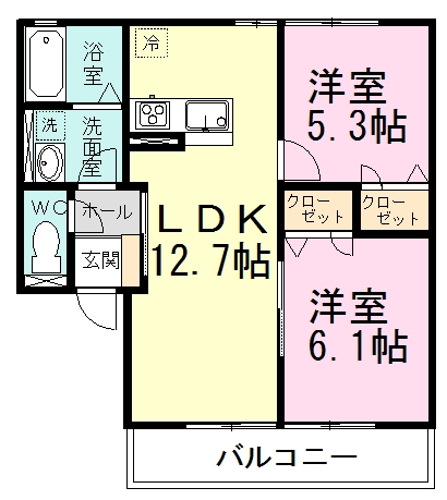 ｐｈｅａｓａｎｔ　ｖｉｌｌａ（フェザント　ヴィラ） Ⅲ-202号室 間取り