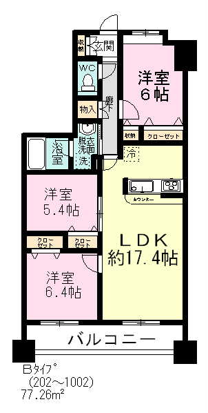 ＫＡＮＥＮＡＲＩ和光 302号室 間取り