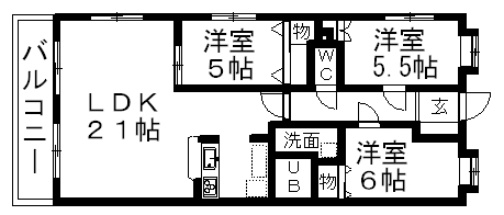 サンメープル仲村 103号室 間取り