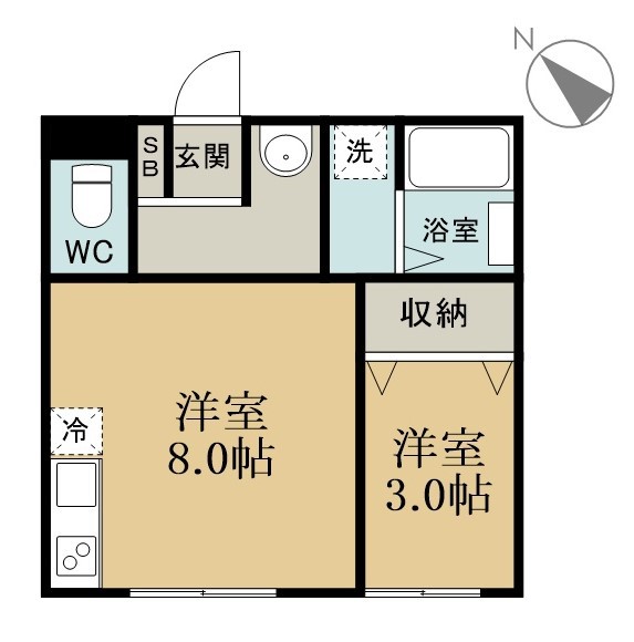 Ｆｌａｔ八千代村上 102号室 間取り