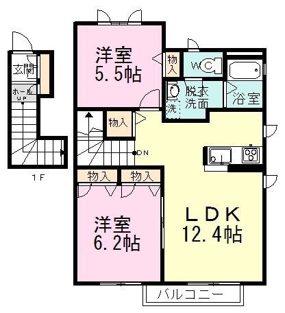 プレミール 201号室 間取り