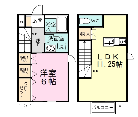 Ｙ．Ｓ　Ｃｅｆｉｒｏ（ワイエスセフィロ） 101号室 間取り