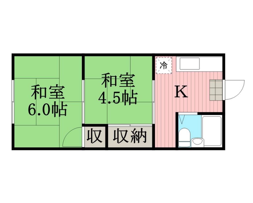 朝日ハイツ２号館 102号室 間取り