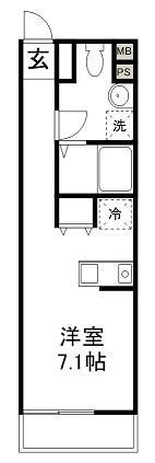 プリズム東習志野Ｂ棟 206号室 間取り