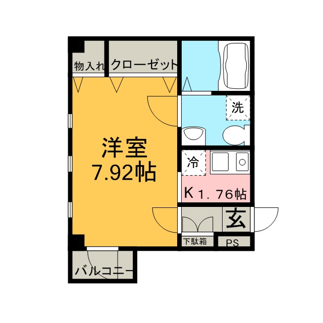 αーＦＩＣＴＩＯＮ 302号室 間取り