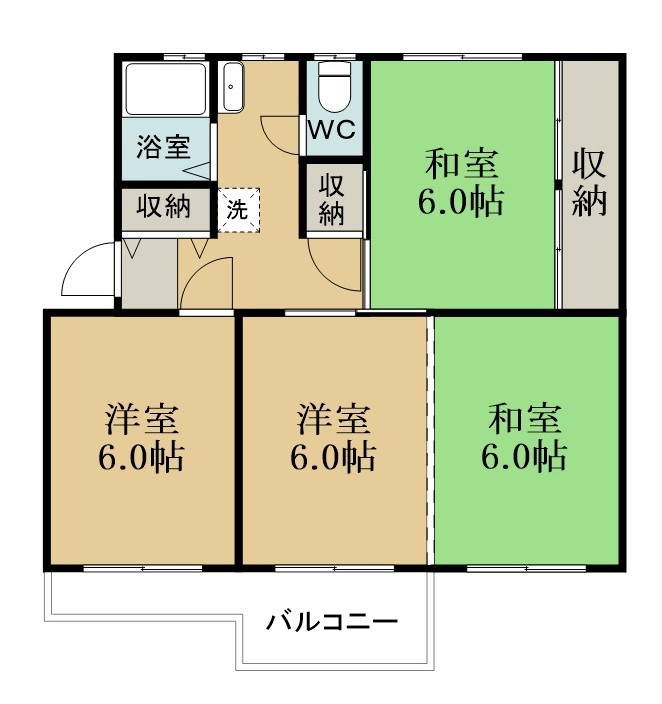 習志野台団地１２街区　７号棟 201号室 間取り