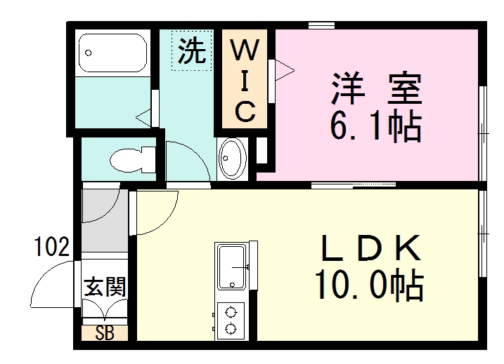 習志野台レジデンス 102号室 間取り