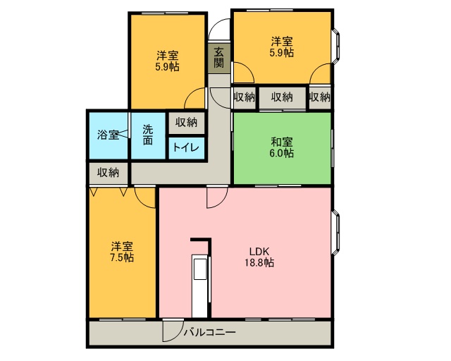ソアール八千代中央Ⅲ 101号室 間取り