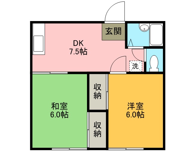 シーハイツ 201号室 間取り
