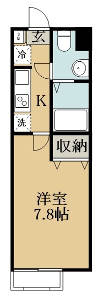 セレーナ中央 206号室 間取り