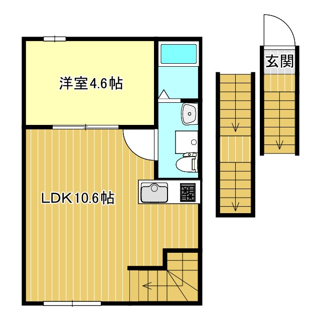 リベルテ村上 304号室 間取り
