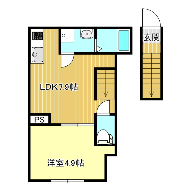 リベルテ村上 204号室 間取り