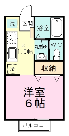 ハイツみどり 203号室 間取り