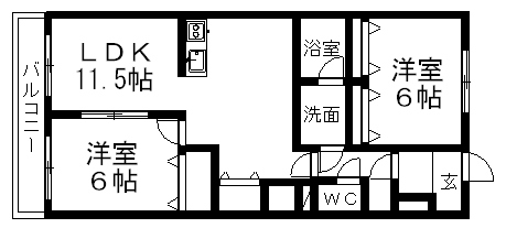 ブロンズハイム 107号室 間取り