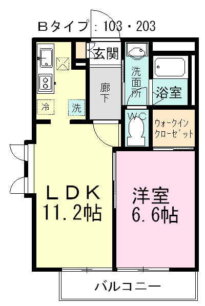 アネックス高根台 103号室 間取り