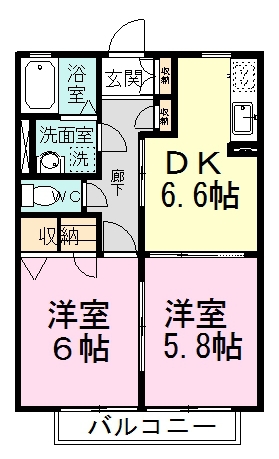 グランステージ 205号室 間取り