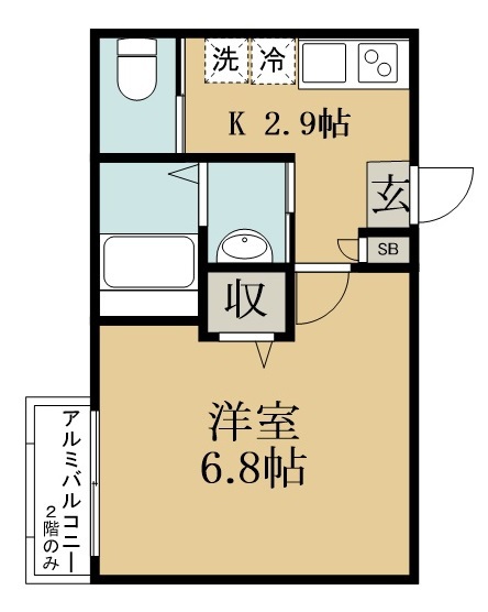 ドムス八千代 104号室 間取り