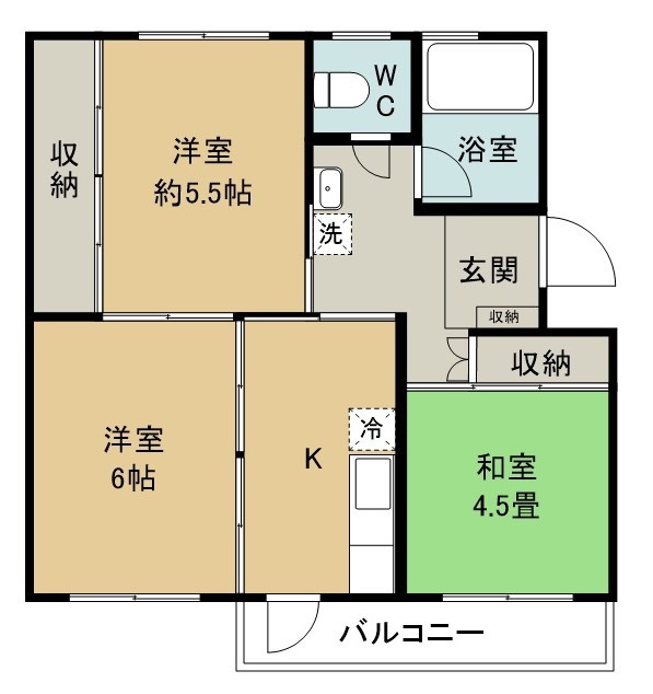習志野台団地１２街区３号棟 102号室 間取り