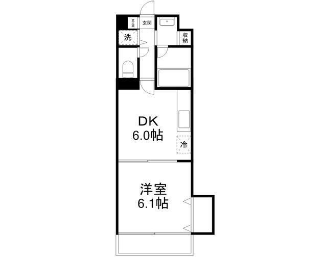 グリュック 307号室 間取り