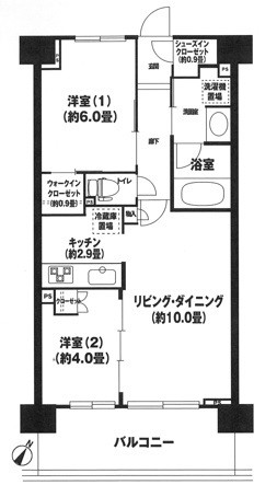 リビオシティ船橋北習志野 727号室 間取り